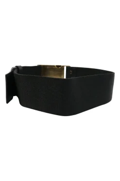 Black nylon canvas belt with gold-tone buckle