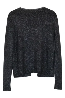 Black nylon-blend glitter bow cardigan