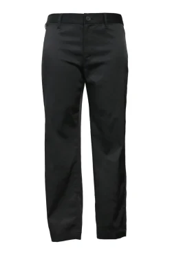Black nylon-blend low-rise tailored trousers