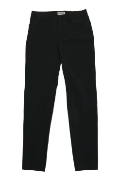 Black nylon-blend pull-on mid-rise skinny trousers