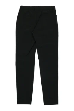 Black nylon-blend pull-on mid-rise skinny trousers