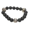 Black onyx and sterling silver beaded bracelet