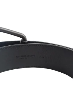 Black Ostrich Leather Belt