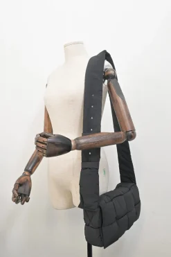 Black padded nylon Tech Cassette shoulder bag