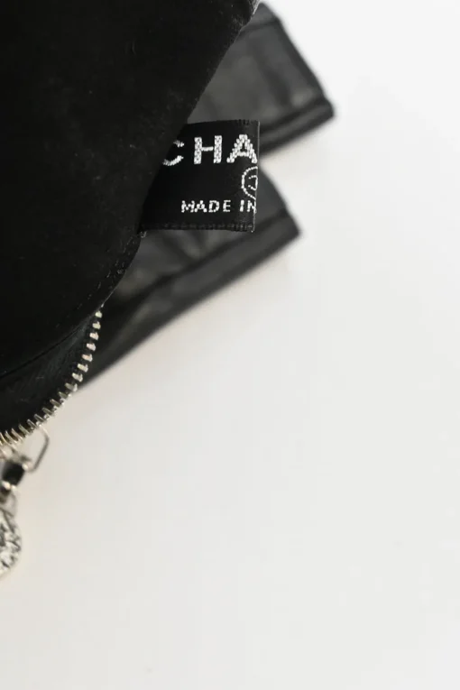 Black paneled laser-cut nappa leather fingerless convertible biker gloves
