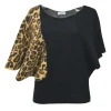Black paneled mohair-blend dolman sleeve bateau neck pullover sweater