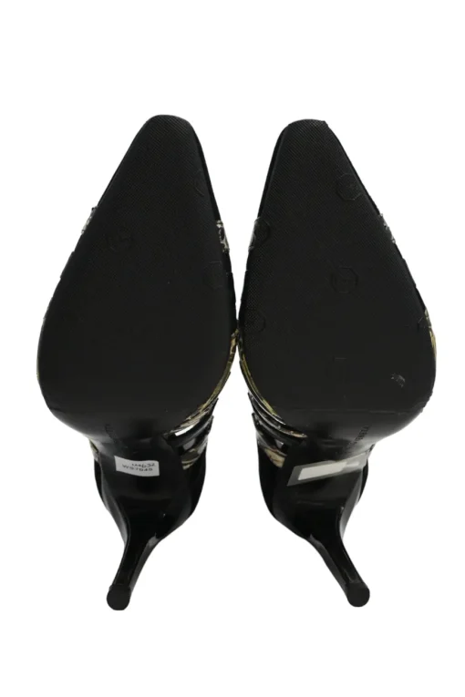 Black paneled suede mixed-media pointed-toe lace-up booties