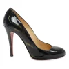 Black patent leather almond-toe glitter Fifi pumps