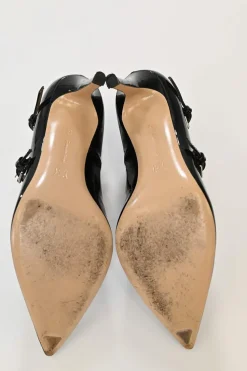 Black Patent leather Crisscross Pointed Toe Pumps