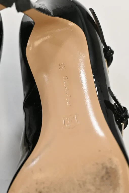 Black Patent leather Crisscross Pointed Toe Pumps