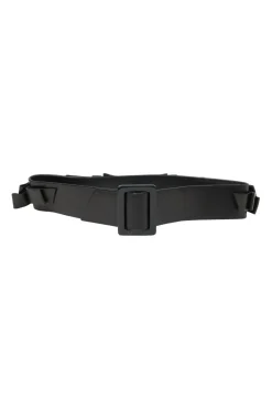 Black pleated leather waist belt with bow accent and tonal hardware