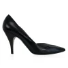 Black pointed toe pumps