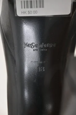 Black polished calfskin round-toe platform pumps