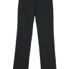 Black polyamide-blend low-rise foldover tailored trousers with gold-tone metallic GG plaque appliqué