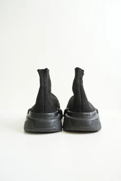 Black polyester and rubber Speed 2.0 slip-on warp knit sock sneakers