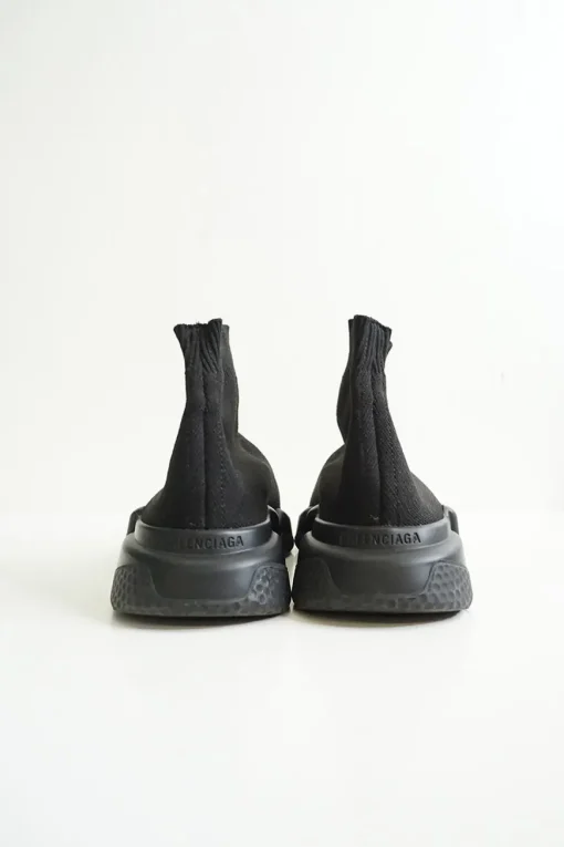 Black polyester and rubber Speed 2.0 slip-on warp knit sock sneakers