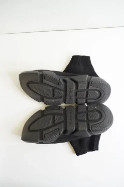 Black polyester and rubber Speed 2.0 slip-on warp knit sock sneakers