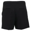 Black polyester pull-on high-rise tailored shorts