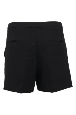 Black polyester pull-on high-rise tailored shorts
