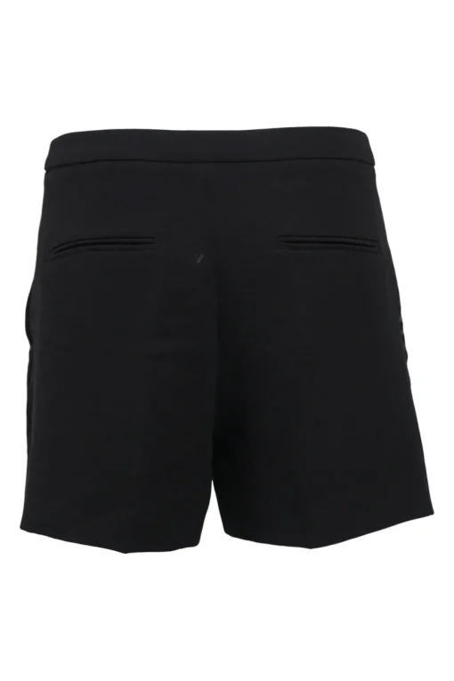 Black polyester pull-on high-rise tailored shorts