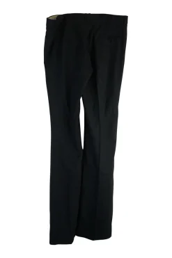 Black polyester-blend crêpe low-rise tapered leg tailored trousers