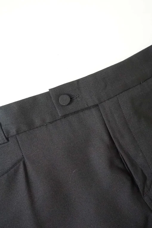 Black polyester-blend crêpe low-rise tapered leg tailored trousers