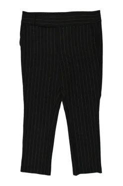 Black polyester-blend pinstripe pull-on drop-crotch trousers