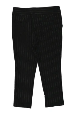 Black polyester-blend pinstripe pull-on drop-crotch trousers