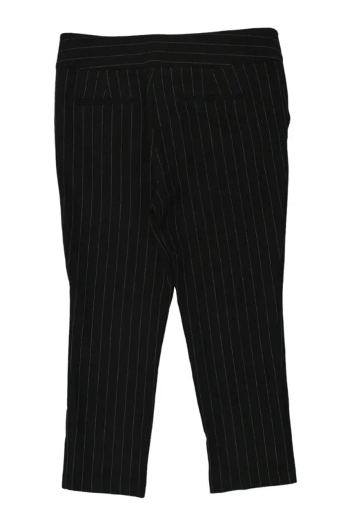 Black polyester-blend pinstripe pull-on drop-crotch trousers