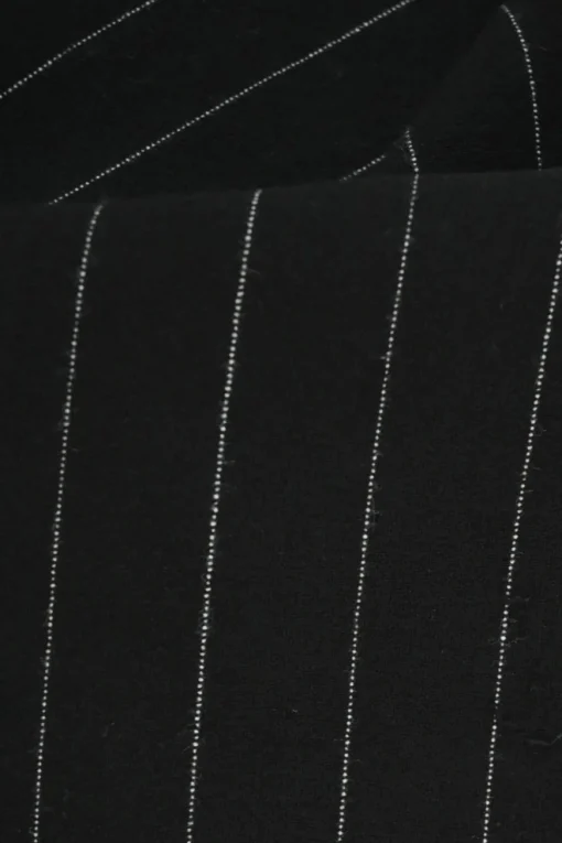 Black polyester-blend pinstripe pull-on drop-crotch trousers