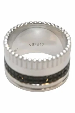 Black PVD and 18k white gold Quatre Black Edition large ring