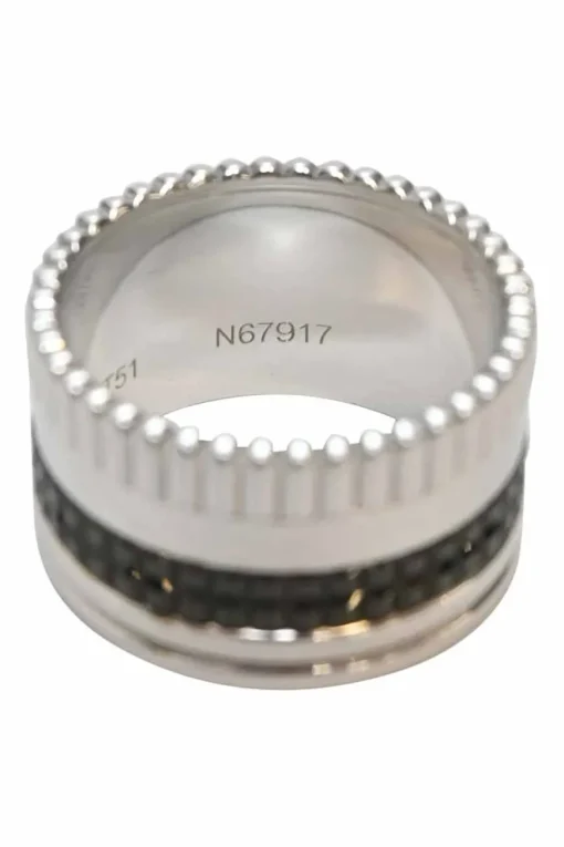 Black PVD and 18k white gold Quatre Black Edition large ring