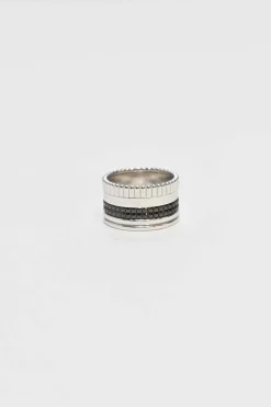 Black PVD and 18k white gold Quatre Black Edition large ring