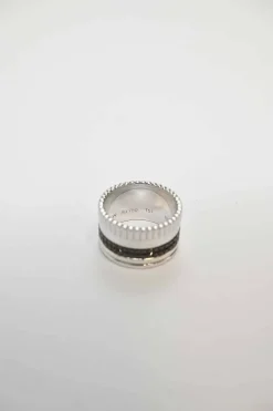 Black PVD and 18k white gold Quatre Black Edition large ring