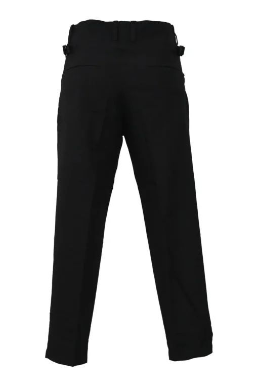 Black rayon-blend pull-on high-rise cropped skinny trousers