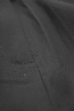Black rayon-blend tie-waist straight-leg tailored trousers