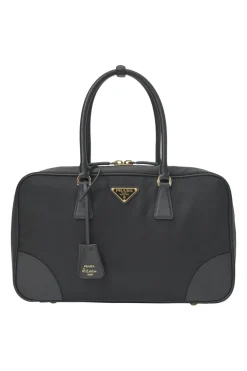 Black Re-nylon and Saffiano leather large Re-Edition 1978 two-handle bag