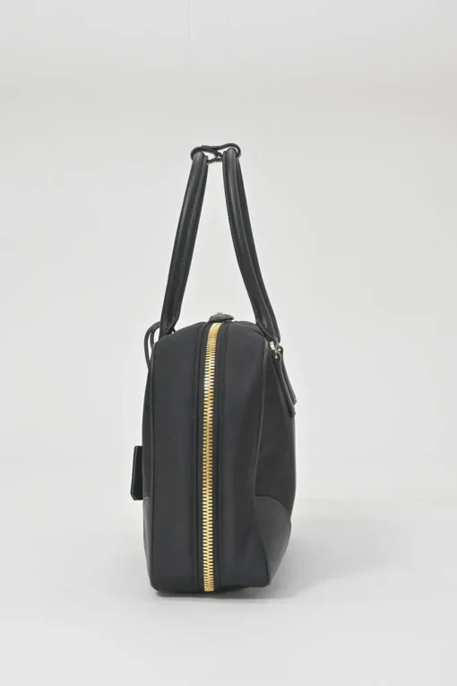 Black Re-nylon and Saffiano leather large Re-Edition 1978 two-handle bag
