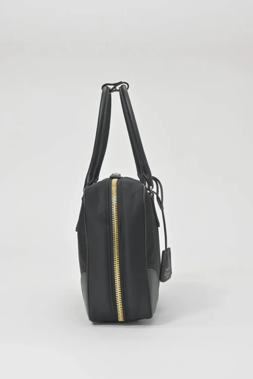 Black Re-nylon and Saffiano leather large Re-Edition 1978 two-handle bag