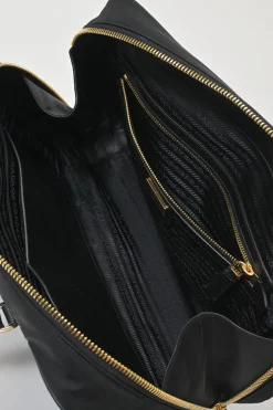 Black Re-nylon and Saffiano leather large Re-Edition 1978 two-handle bag