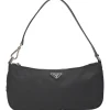 Black Re-nylon canvas Tessuto mini shoulder bag