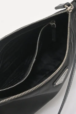 Black Re-nylon canvas Tessuto mini shoulder bag