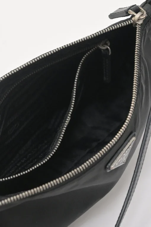 Black Re-nylon canvas Tessuto mini shoulder bag