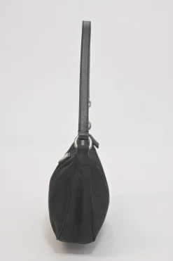 Black Re-nylon canvas Tessuto mini shoulder bag