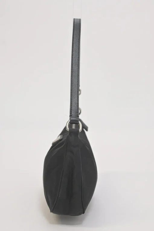 Black Re-nylon canvas Tessuto mini shoulder bag
