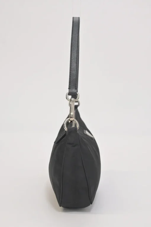 Black Re-nylon canvas Tessuto mini shoulder bag