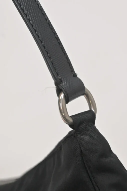 Black Re-nylon canvas Tessuto mini shoulder bag