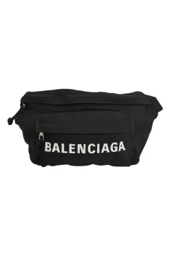 Black ripstop nylon Wheel logo belt bag