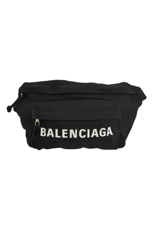 Black ripstop nylon Wheel logo belt bag