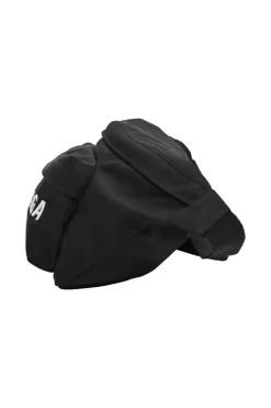 Black ripstop nylon Wheel logo belt bag